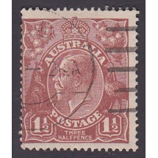 Australian    King George V   1½d Penny Half Pence Brown   Single Crown WMK Plate Variety 11L55..